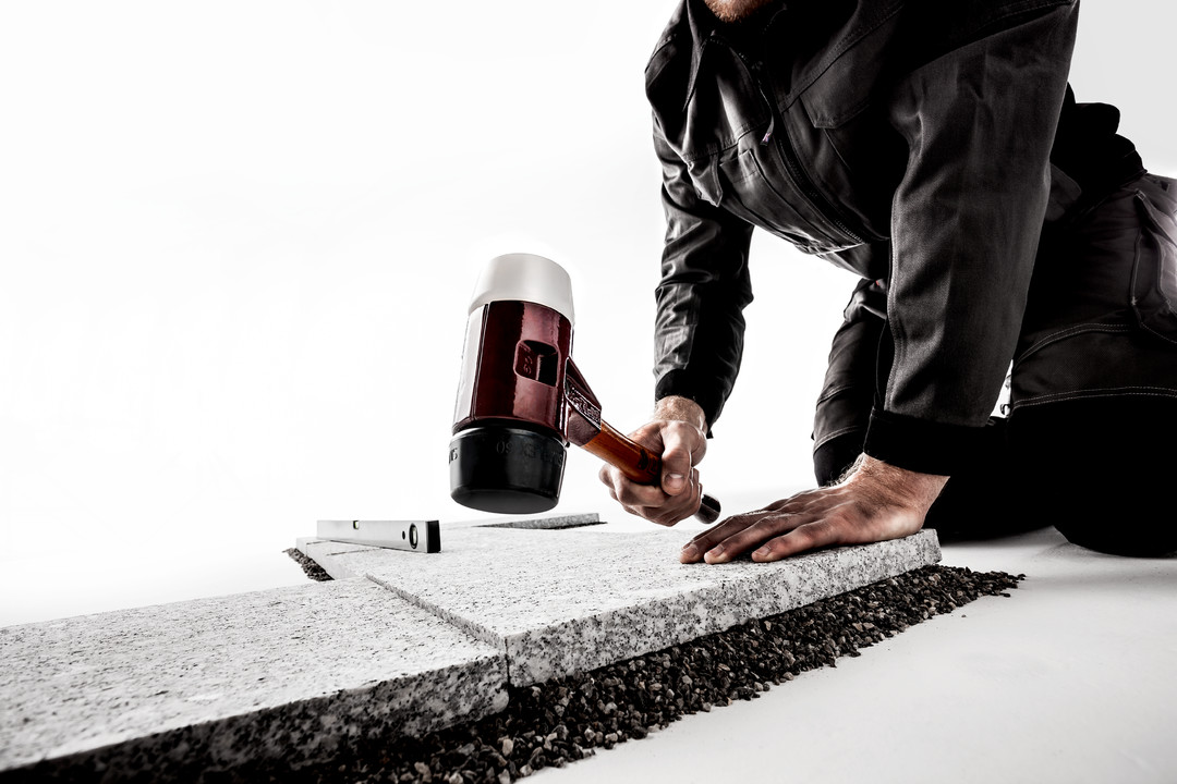 SIMPLEX-Schonhammer, Gummikomposition / Superplastik; mit Tempergussgehäuse und hochwertigem Holzstiel | D=80 mm | 3027.080