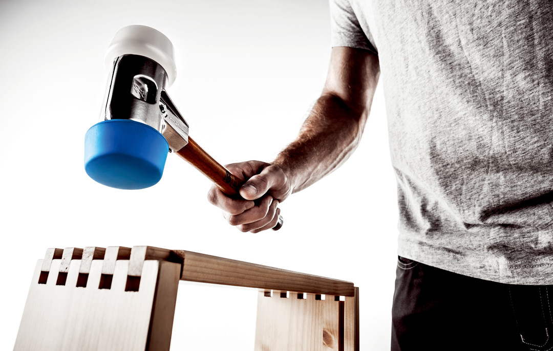 SIMPLEX-Schonhammer, TPE-soft / Superplastik; mit Aluminiumgehäuse und hochwertigem Holzstiel | D=50 mm | 3117.051