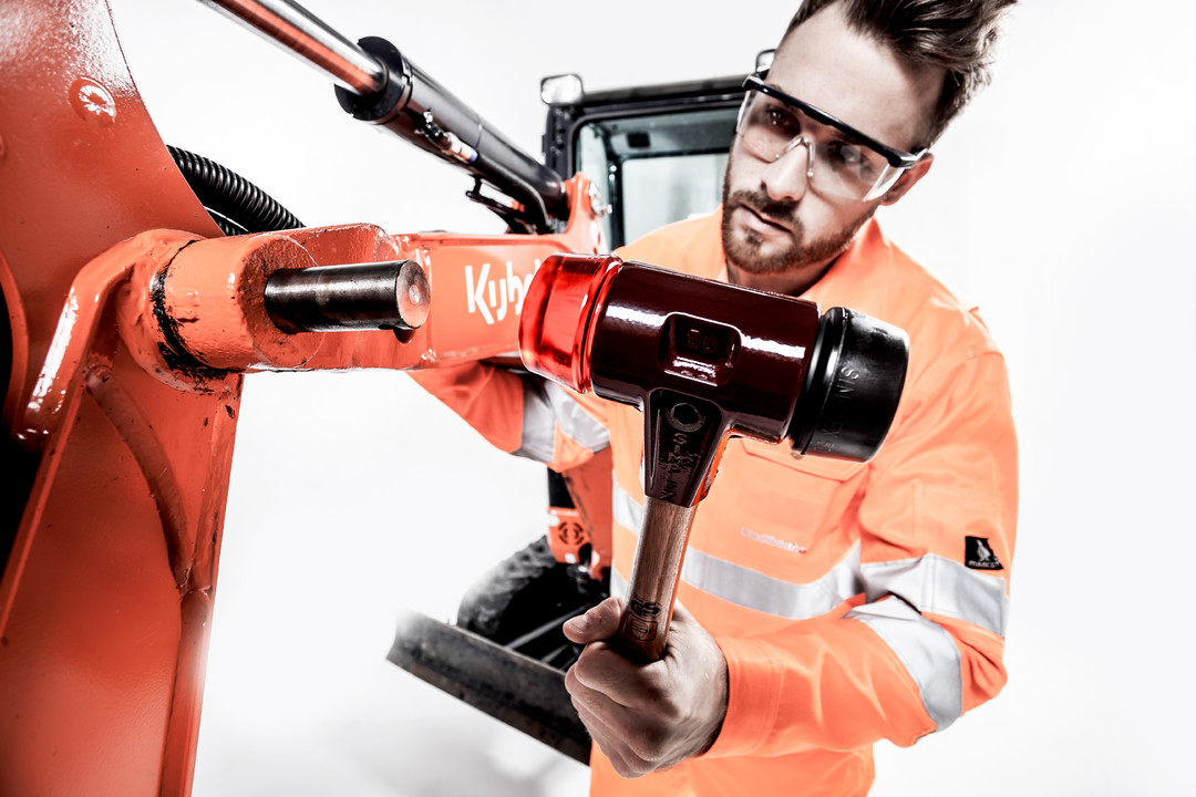 SIMPLEX-Schonhammer, Gummikomposition / Plastik; mit Tempergussgehäuse und hochwertigem Holzstiel | D=60 mm | 3026.060