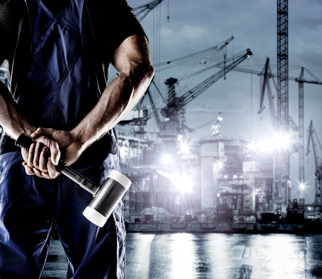 SUPERCRAFT-Schonhammer, mit bruchsicherem Stahlrohrstiel und ergonomisch geformtem, rutschsicherem Griff | D=70 mm | 3377.070