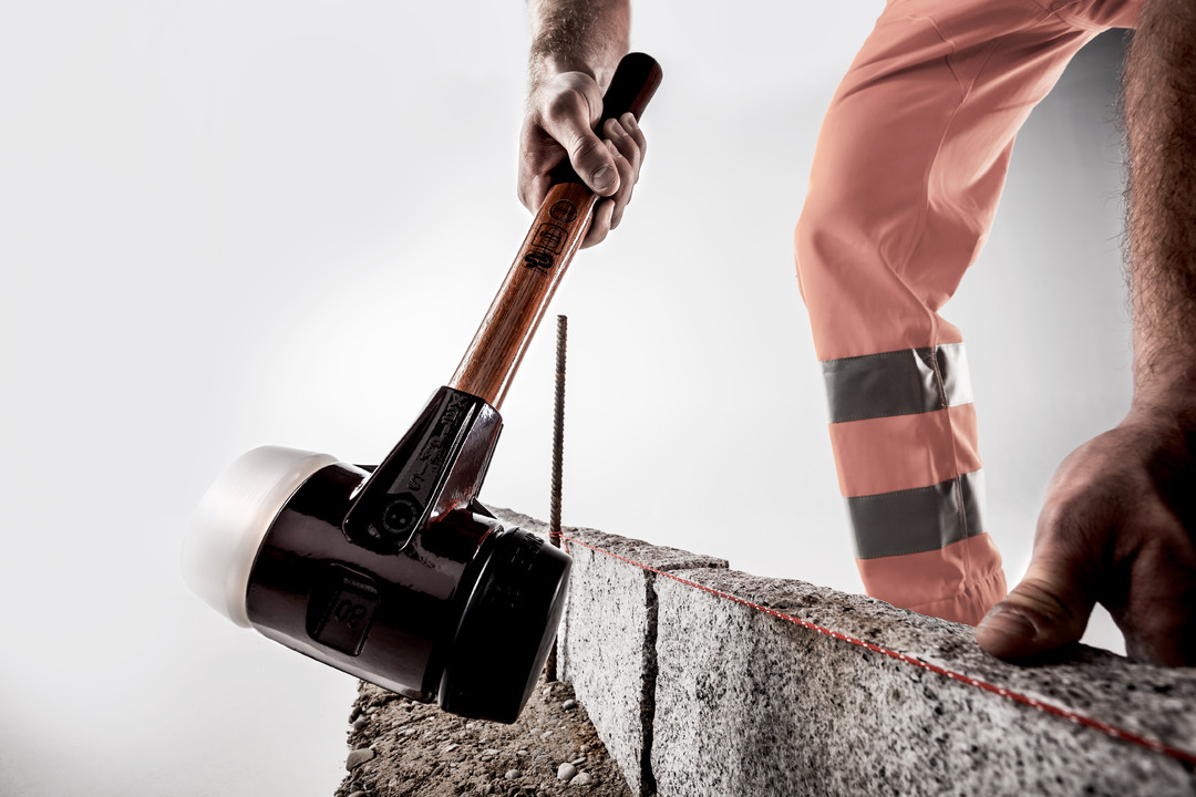 SIMPLEX-Schonhammer, Gummikomposition / Superplastik; mit Tempergussgehäuse und hochwertigem Holzstiel | D=80 mm | 3027.080