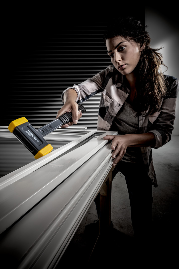 SECURAL-Schonhammer, Kopf und Stiel bruchsicher aus einem Stück Stahl, Schlageinsätze rechteckig | L=35 mm / B=45 mm | 3380.045