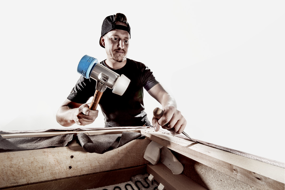 SIMPLEX-Schonhammer, Superplastik; mit Aluminiumgehäuse und hochwertigem Holzstiel | D=50 mm | 3107.051