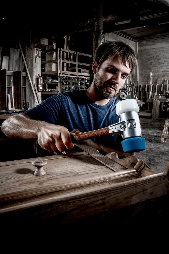 SIMPLEX-Schonhammer, Superplastik; mit Aluminiumgehäuse und hochwertigem Holzstiel | D=50 mm | 3107.051