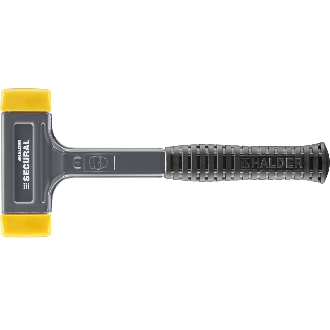 SECURAL-Schonhammer, Kopf und Stiel bruchsicher aus einem Stück Stahl, Schlageinsätze rechteckig | L=35 mm / B=45 mm | 3380.045