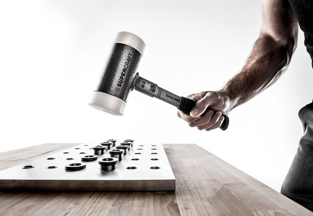 SUPERCRAFT-Schonhammer, mit bruchsicherem Stahlrohrstiel und ergonomisch geformtem, rutschsicherem Griff | D=70 mm | 3377.070