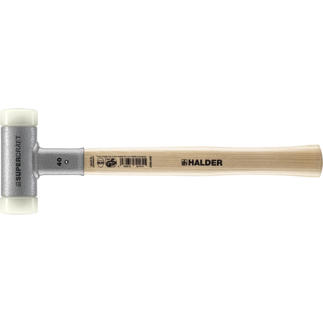 SUPERCRAFT-Schonhammer, mit schwingungsdämpfendem, ergonomisch geformtem und lackiertem Hickorystiel | D=40 mm | 3366.040