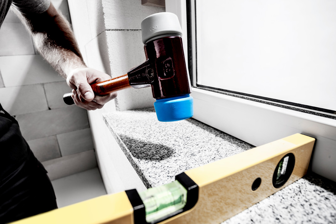 SIMPLEX-Schonhammer, TPE-soft / TPE-mid; mit Tempergussgehäuse und hochwertigem Holzstiel | D=60 mm | 3013.060