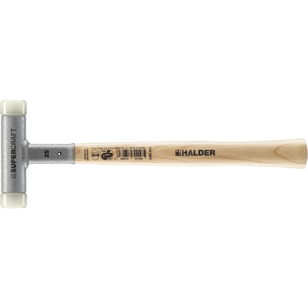 SUPERCRAFT-Schonhammer, mit schwingungsdämpfendem, ergonomisch geformtem und lackiertem Hickorystiel | D=25 mm | 3366.025