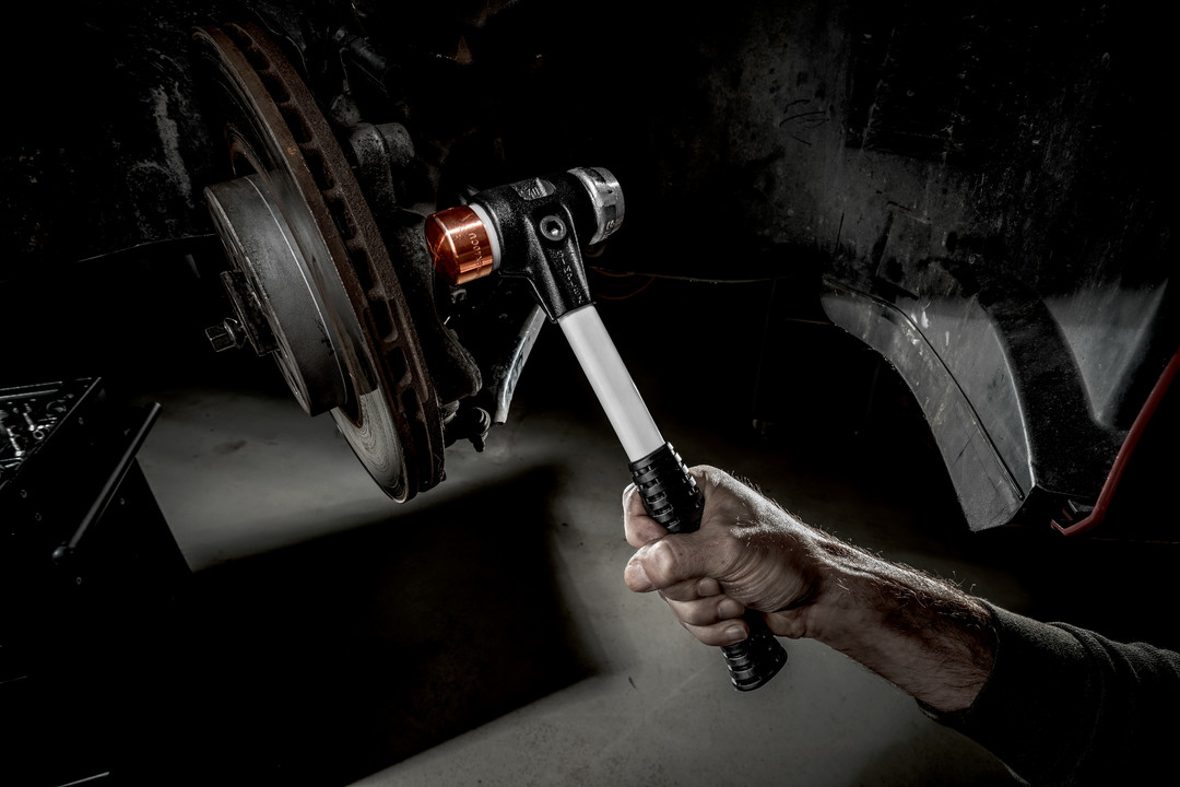 Młotek SIMPLEX z miękkim obuchem, miedź / miękki metal; ze wzmocnioną obudową z żeliwa ciągliwego i trzonkiem z włókna szklanego | D=40 mm | 3749.040