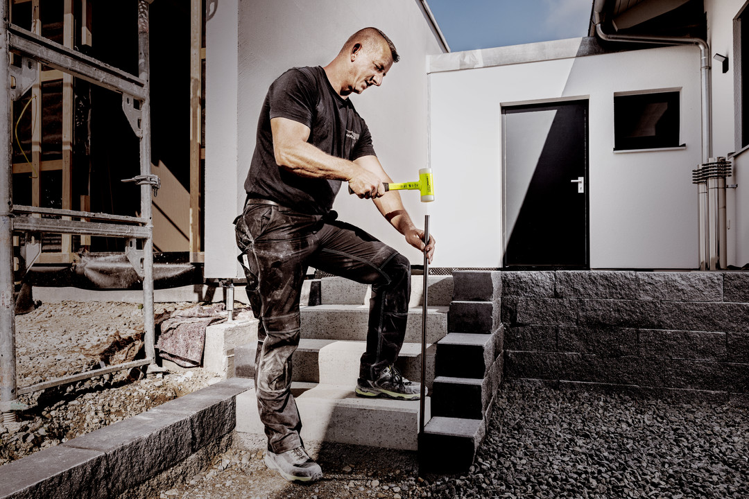 SUPERCRAFT-Schonhammer, mit bruchsicherem Stahlrohrstiel, gelb-fluoreszierend beschichtet und ergonomisch geformtem, rutschsicherem Griff | D=60 mm | 3377.160